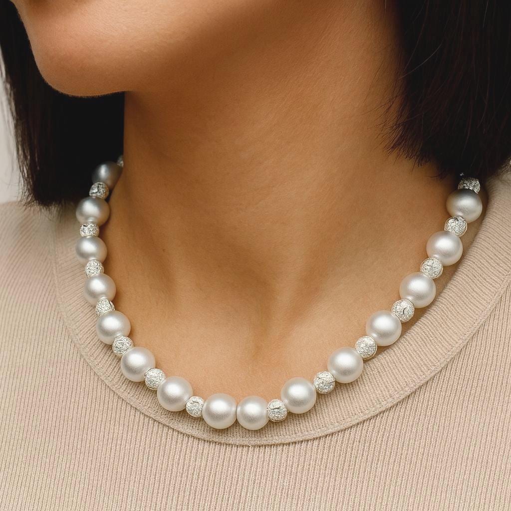 925 Sterling Silver Stardust Spacer Beads and Satin Round Textured Big Hole for Jewelry Making Necklace, Bracelet, Earring...