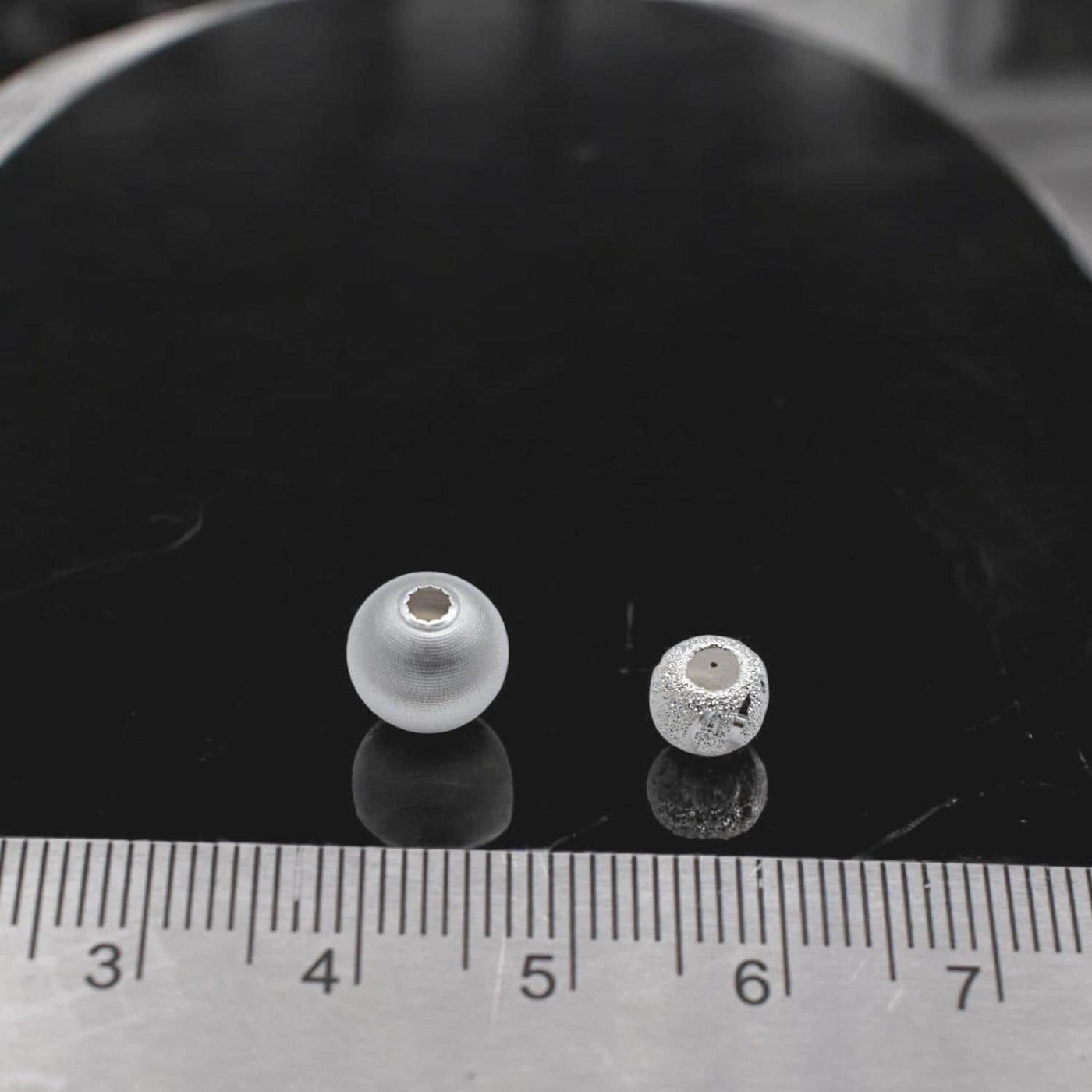 925 Sterling Silver Stardust Spacer Beads and Satin Round Textured Big Hole for Jewelry Making Necklace, Bracelet, Earring...