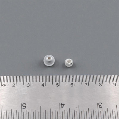 925 Sterling Silver Stardust Spacer Beads and Satin Round Textured Big Hole for Jewelry Making Necklace, Bracelet, Earring...