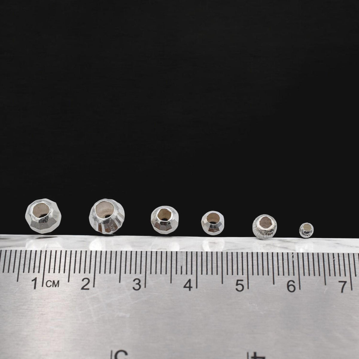 Faceted Spacer Beads - 925 Sterling Silver Round Accents - Polished Faceted Surface, Durable Material, Jewelry Making