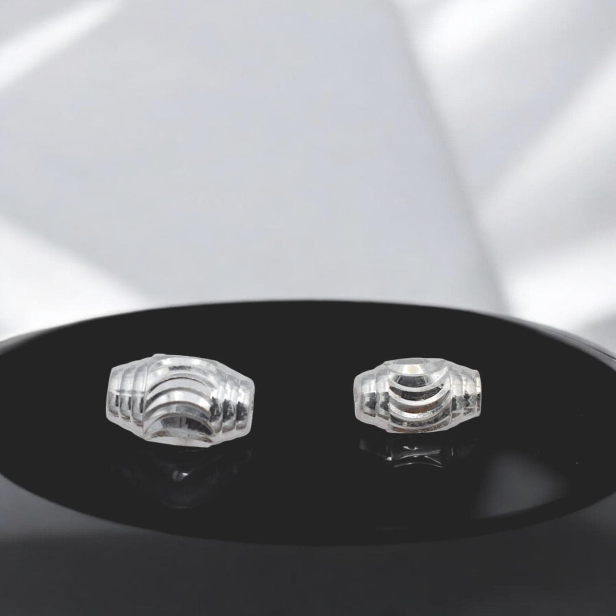 Spacer Beads Carved - Sterling Silver Barrel Spacers - Textured Design, Durable Metal, DIY Jewelry Accents