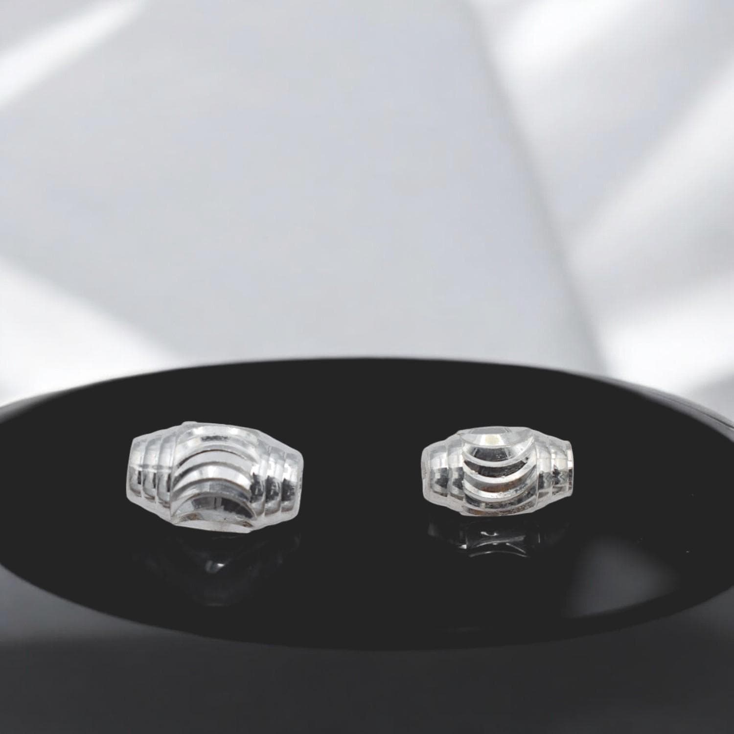 Spacer Beads Carved - Sterling Silver Barrel Spacers - Textured Design, Durable Metal, DIY Jewelry Accents