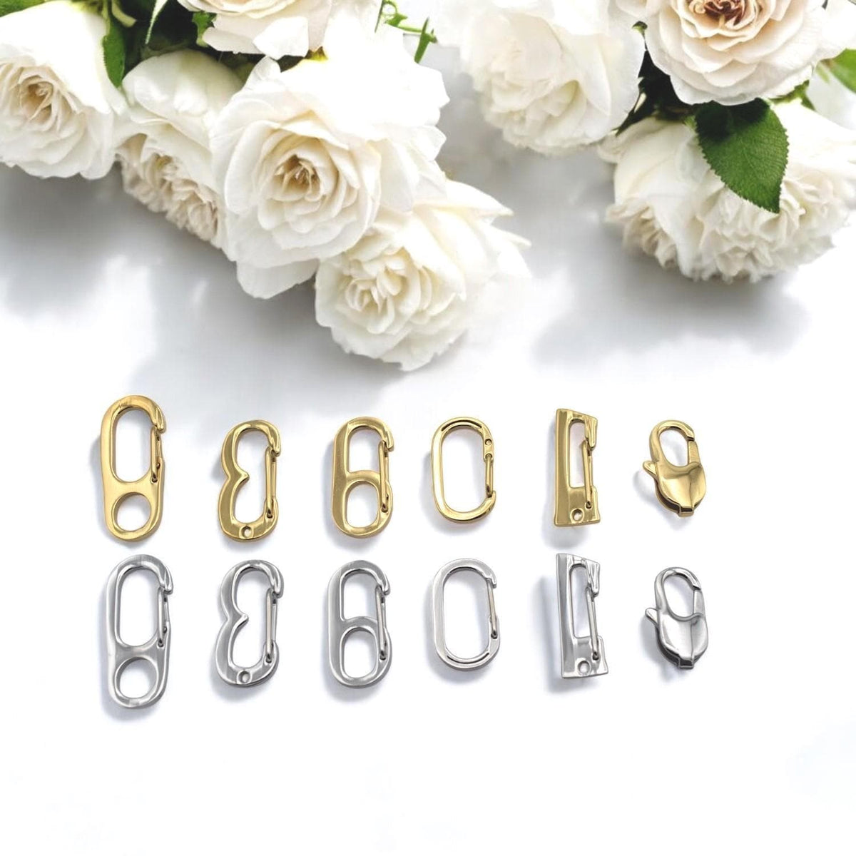 Gold/Silver Stainless Steel Lobster Clasps, Snap Hooks, Carabiner, Jewelry Findings Connectors DIY Necklaces, Bracelets, K...