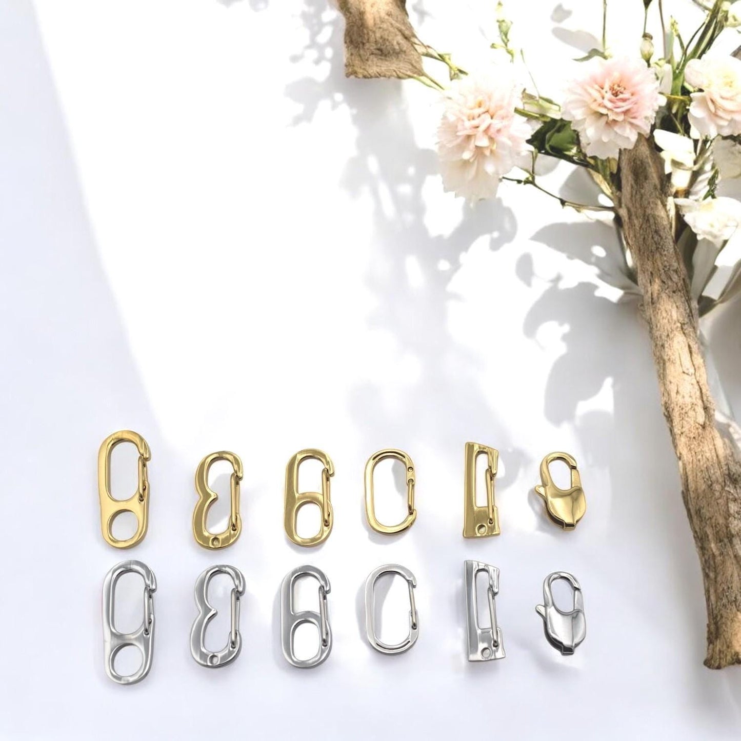 Steel Lobster Clasps Jewelry Findings, Gold & Silver Tone (3 Pieces, Stainless Steel, Smooth Finish, Multi-Purpose Use)