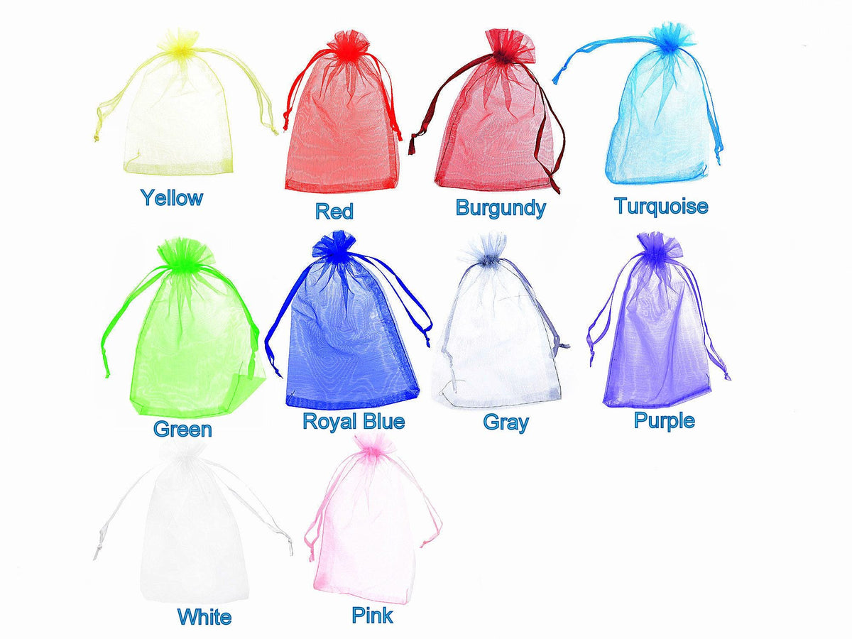 100 Pcs Organza Bags Sheer Drawstring Gift Bags for Jewelry, Wedding Favors, Party Supplies, Candy, Perfume, Cosmetics, Bu...