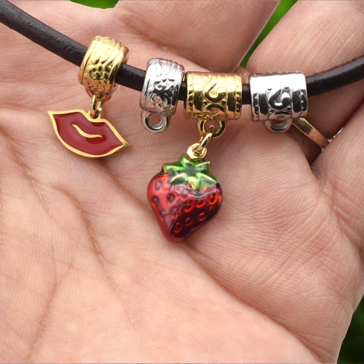 Pattern Barrel Bail Beads: Artisan Vine Pattern, Gold & Silver Stainless Steel (Large Hole 4mm, Durable, Hypoallergenic, 12 Pack)