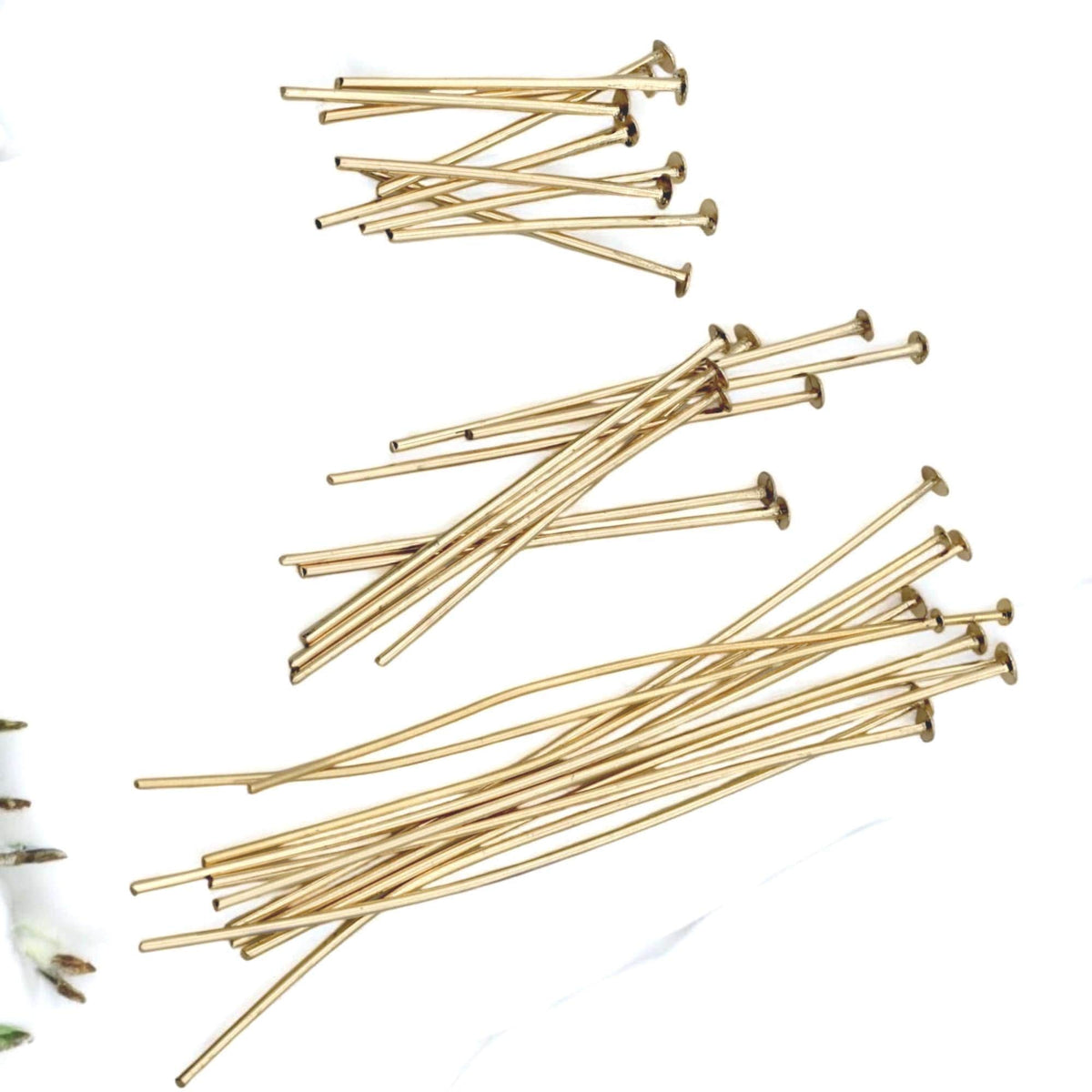 Gold Filled Alternative Head Pins Flat Back 20mm 30mm 50mm Jewelry Making Supplies for Earrings, Bracelets, Necklaces 1mm...