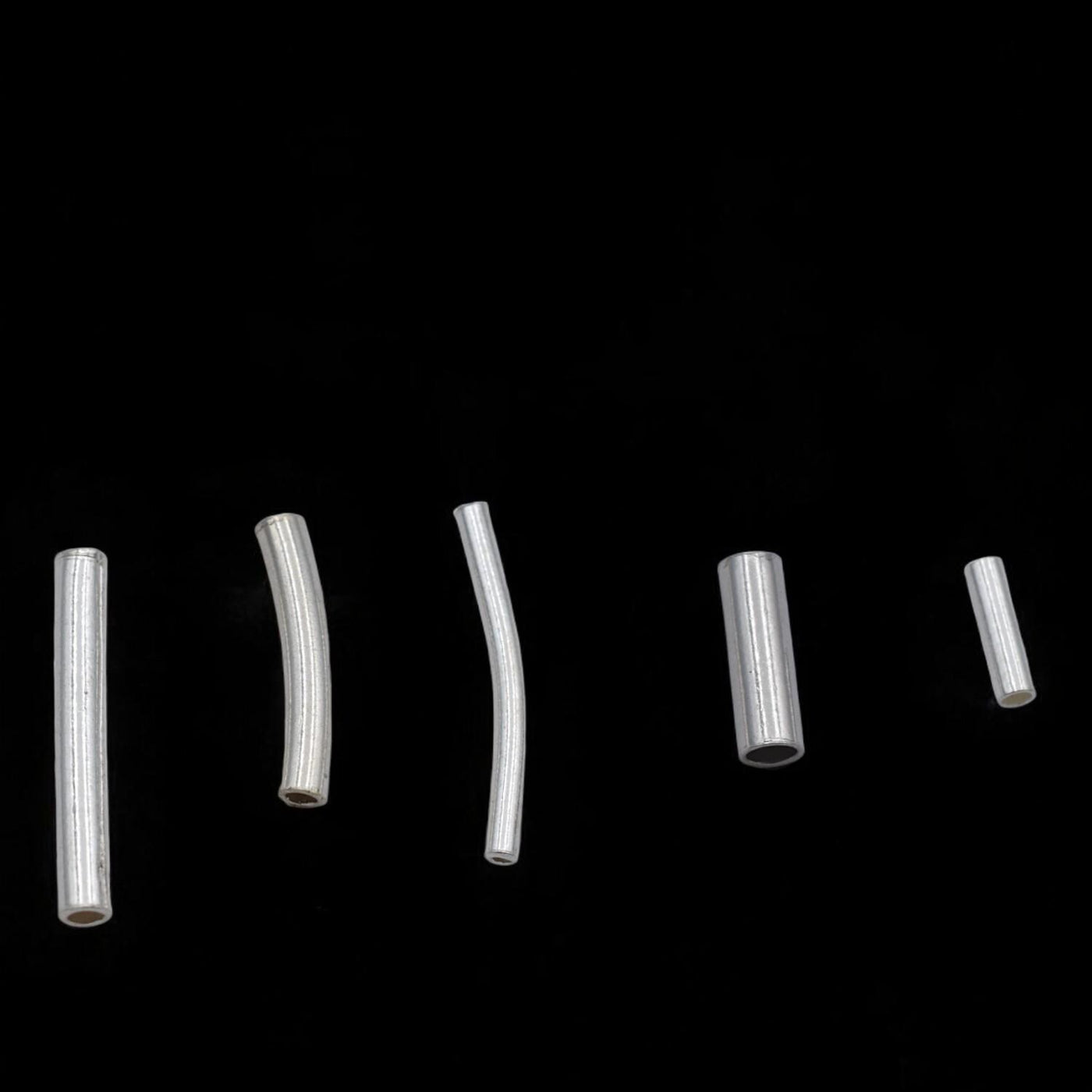 925 Sterling Silver Tube Spacer Beads   Curved & Straight Pipe Beads | Jewelry Making Supplies for Necklaces, Bracelets |...