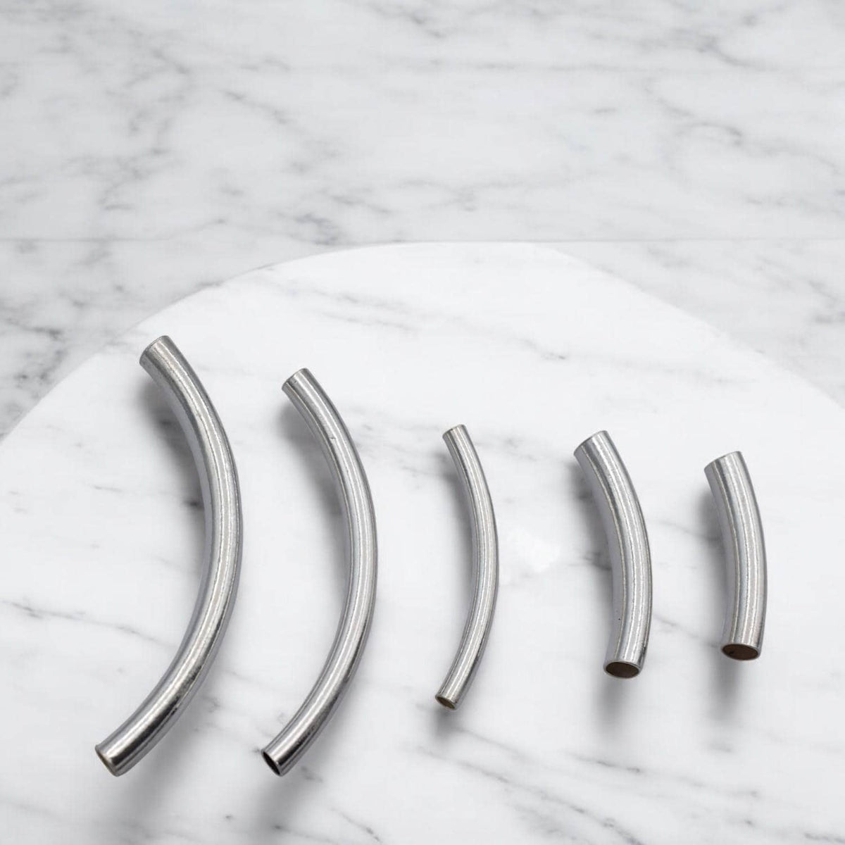 Tube Spacer Beads Curved Sterling Silver: Arc Shaped Jewelry Findings, Tarnish Resistant | Durable, Lightweight | Multiple Sizes