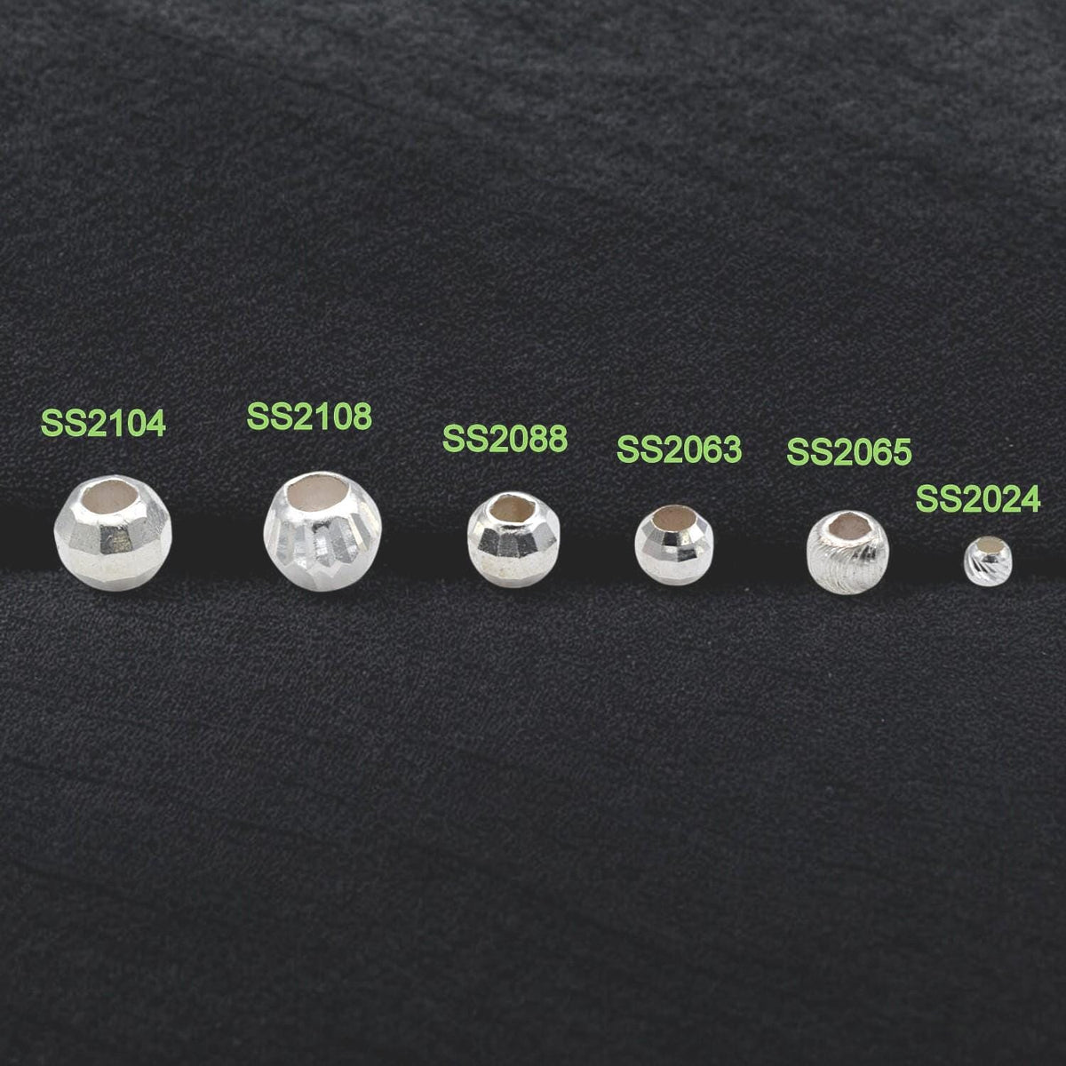 Faceted Spacer Beads - 925 Sterling Silver Round Accents - Polished Faceted Surface, Durable Material, Jewelry Making