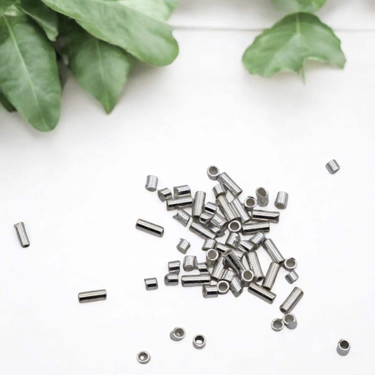 Crimp Bead Tubes Jewelry Findings, Sterling Silver Small Wire Ends (3.5x1.5mm & 1.8x1.5mm, Secure Fasteners, 100 Pieces)