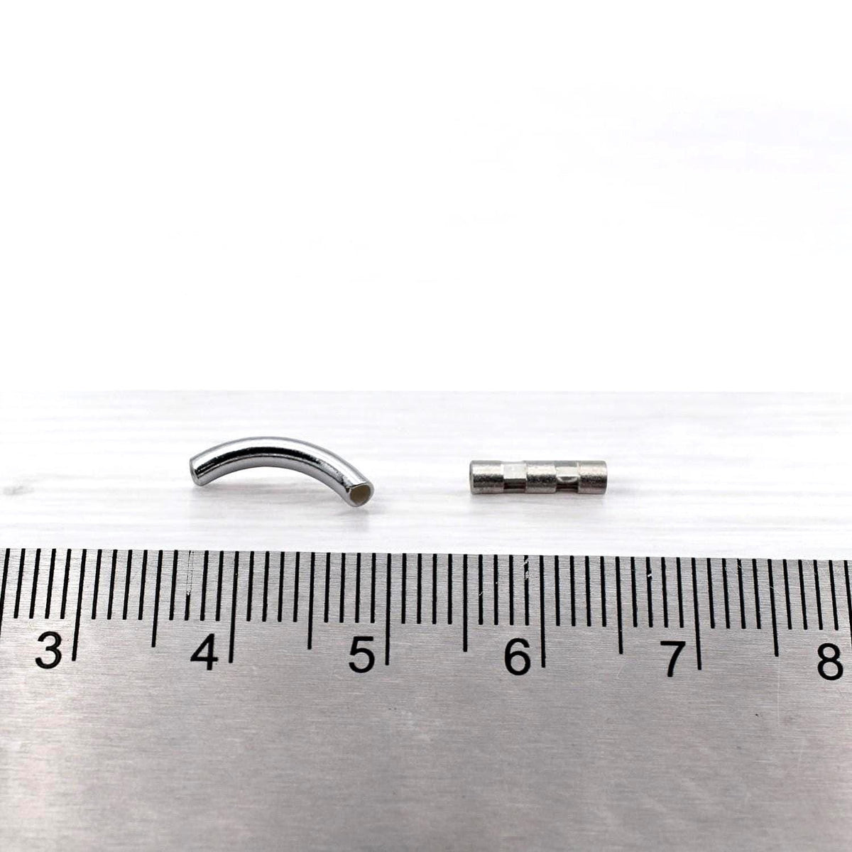 Sterling Silver Tube Beads - Curved and Straight Spacer Tubes - Durable, Tarnish-Resistant, Jewelry DIY Supplies, Easy Stringing