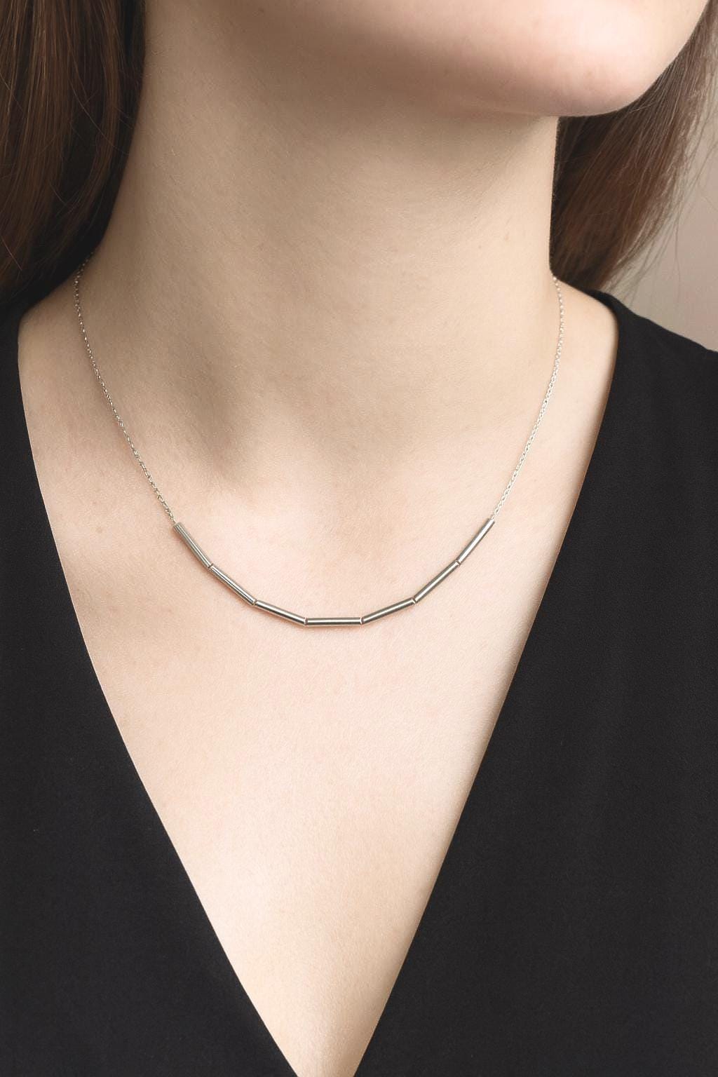 925 Sterling Silver Tube Spacer Beads   Curved & Straight Pipe Beads | Jewelry Making Supplies for Necklaces, Bracelets |...