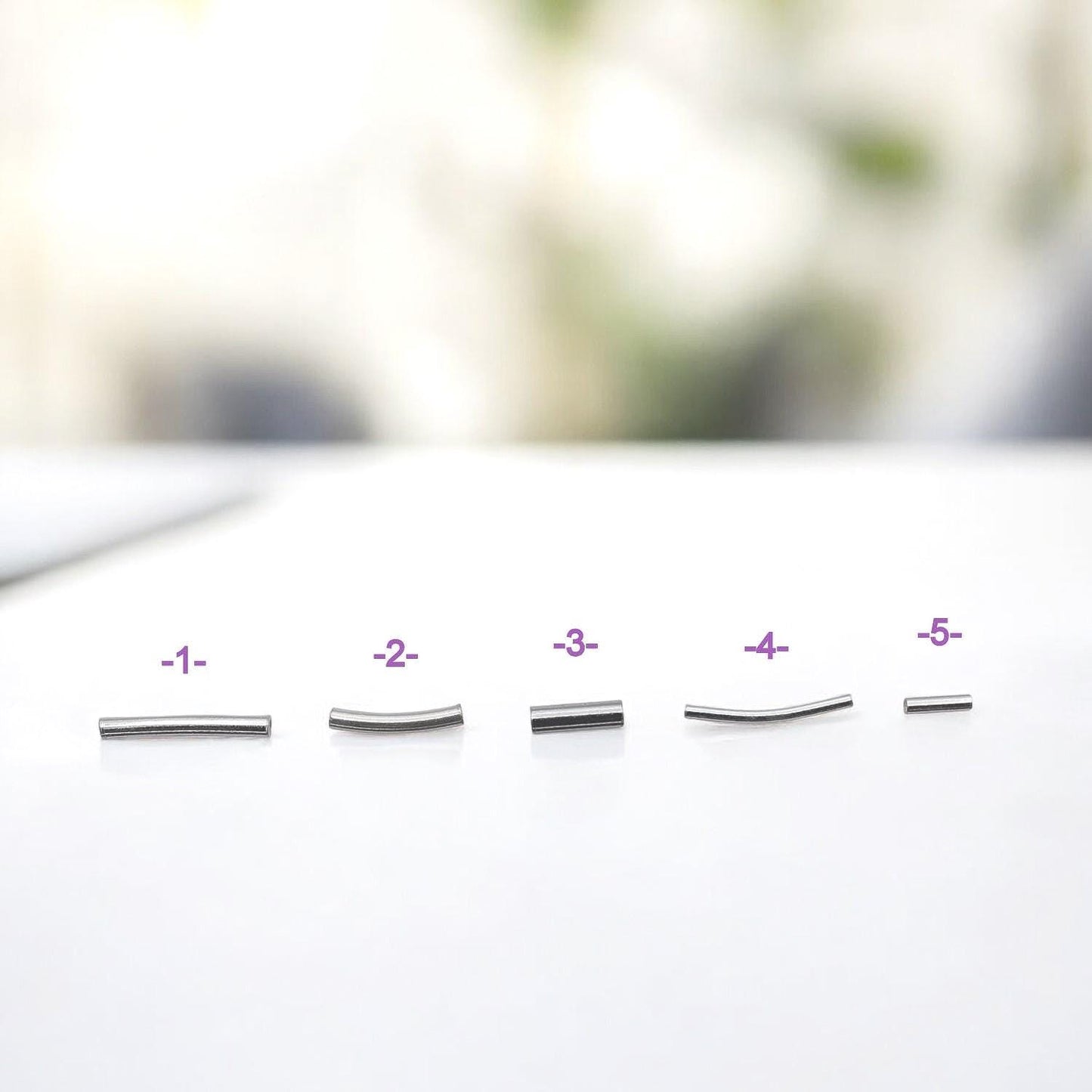 Sterling Silver Tube Spacer Beads: Curved and Straight Designs for Jewelry Making (Tarnish-Resistant, Multiple Sizes, DIY Craft Supplies)