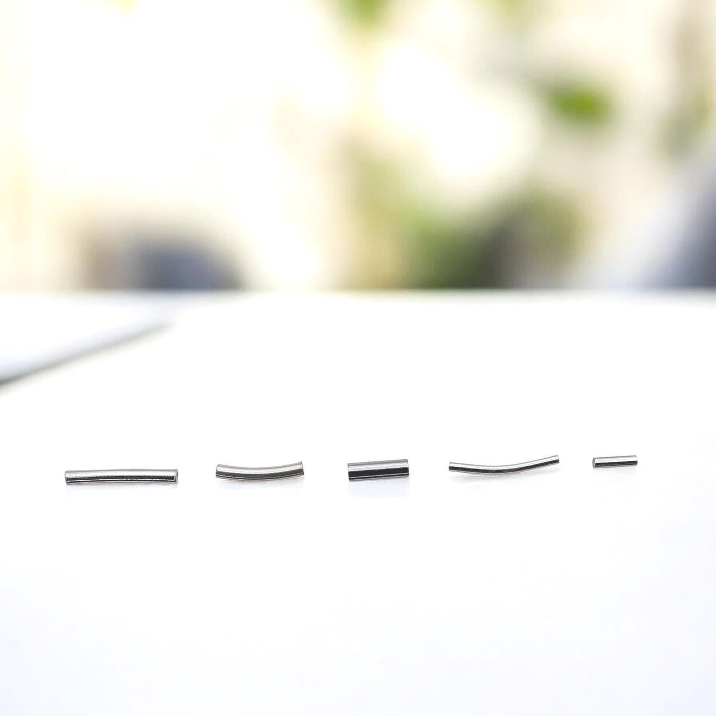 925 Sterling Silver Tube Spacer Beads   Curved & Straight Pipe Beads | Jewelry Making Supplies for Necklaces, Bracelets |...