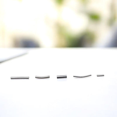 925 Sterling Silver Tube Spacer Beads   Curved & Straight Pipe Beads | Jewelry Making Supplies for Necklaces, Bracelets |...