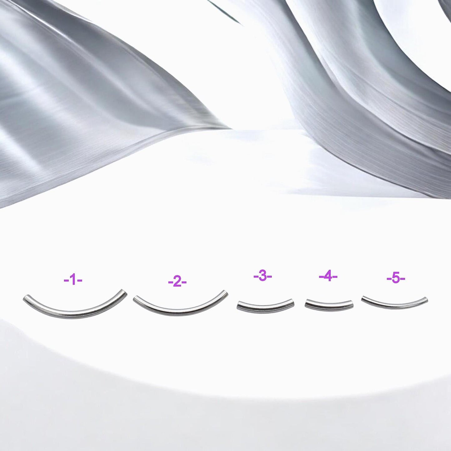 Tube Spacer Beads Curved Sterling Silver: Arc Shaped Jewelry Findings, Tarnish Resistant | Durable, Lightweight | Multiple Sizes