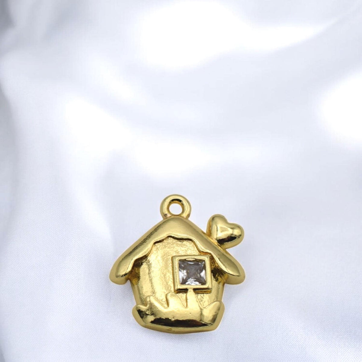 CZ Pave 14K Gold Christmas Charms: Elegant Winter Theme Pendants, Gold Tone Findings (Snowflake Bell Mitten Hat, 12-15mm)