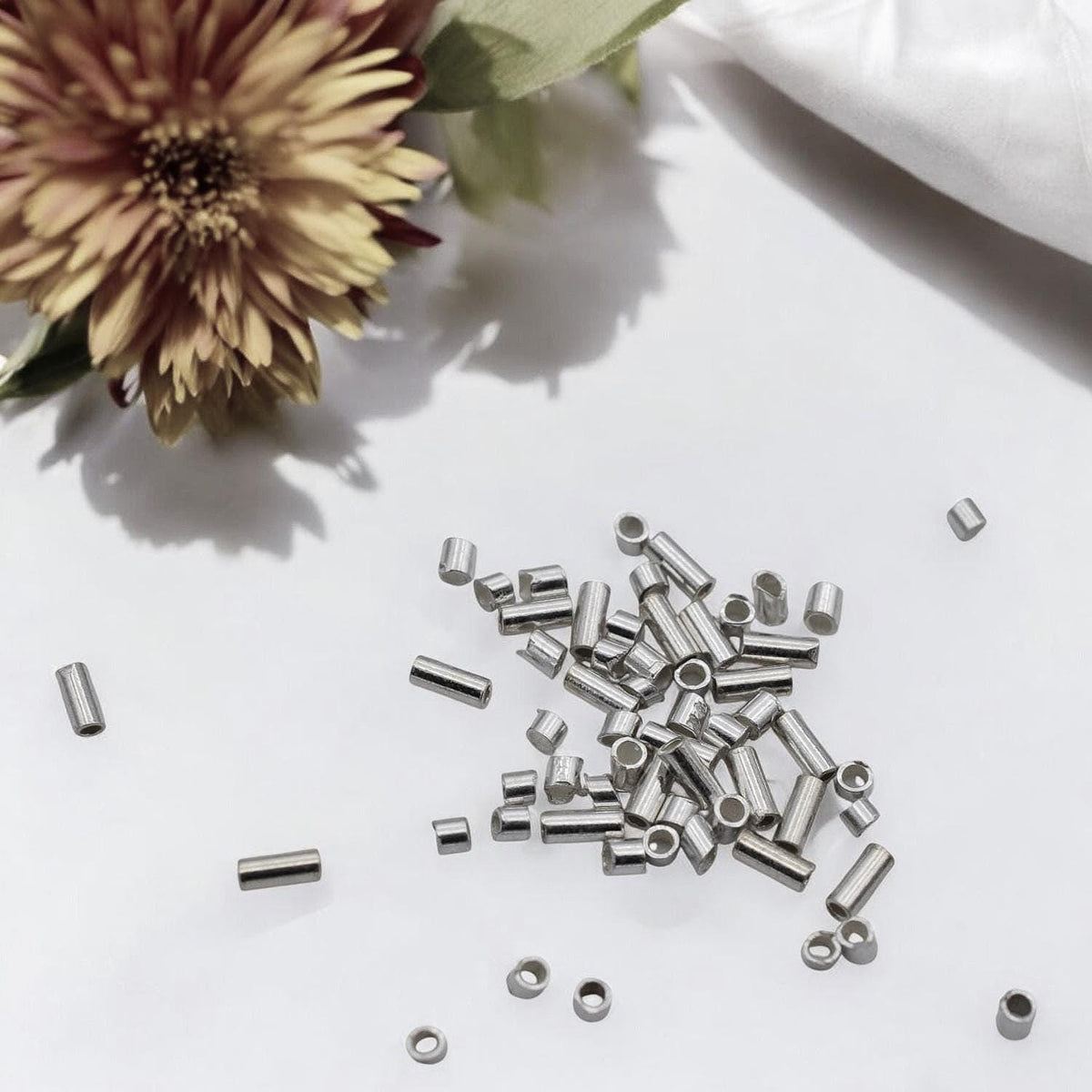 Sterling Silver Crimp Beads & Tubes | Jewelry Making Supplies | Wire End Clasps for Necklaces, Bracelets | DIY Jewelry Findings-100 PCs/PK