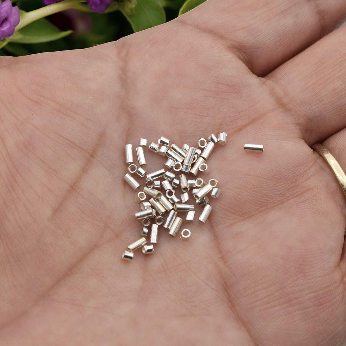 Sterling Silver Crimp Beads & Tubes | Jewelry Making Supplies | Wire End Clasps for Necklaces, Bracelets | DIY Jewelry Findings-100 PCs/PK
