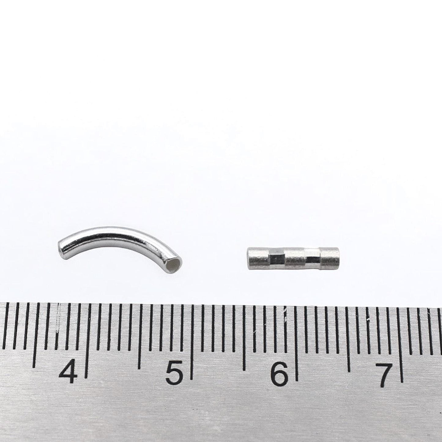 Sterling Silver Tube Beads - Curved and Straight Spacer Tubes - Durable, Tarnish-Resistant, Jewelry DIY Supplies, Easy Stringing