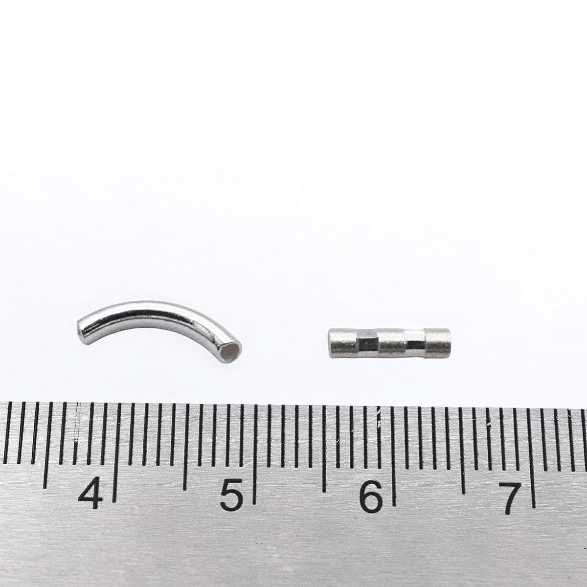 Sterling Silver Tube Beads - Curved and Straight Spacer Tubes - Durable, Tarnish-Resistant, Jewelry DIY Supplies, Easy Stringing