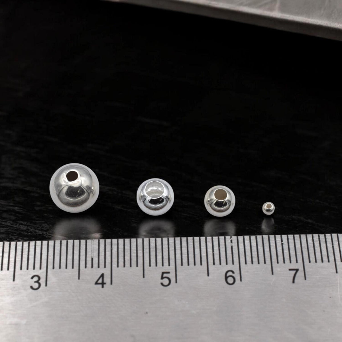 Spacer Beads Smooth Sterling Silver Round Beads, Polished Finish (2mm-8mm Sizes, Durable, Tarnish Resistant)