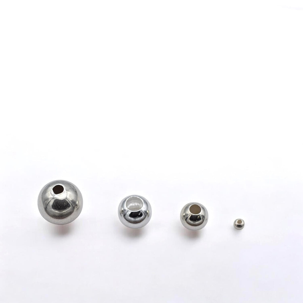 Spacer Beads Smooth Sterling Silver Round Beads, Polished Finish (2mm-8mm Sizes, Durable, Tarnish Resistant)