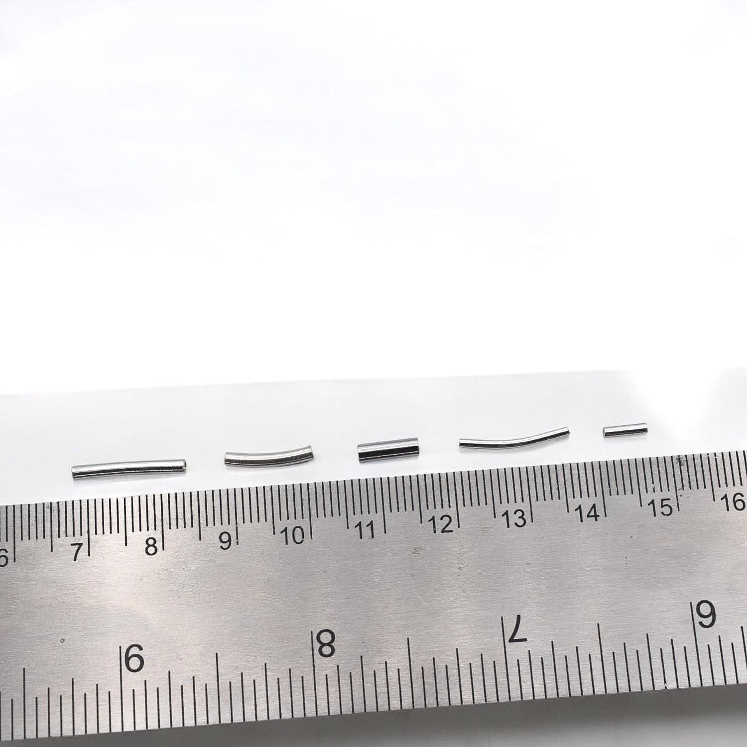 Sterling Silver Tube Spacer Beads: Curved and Straight Designs for Jewelry Making (Tarnish-Resistant, Multiple Sizes, DIY Craft Supplies)