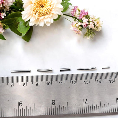 925 Sterling Silver Tube Spacer Beads   Curved & Straight Pipe Beads | Jewelry Making Supplies for Necklaces, Bracelets |...