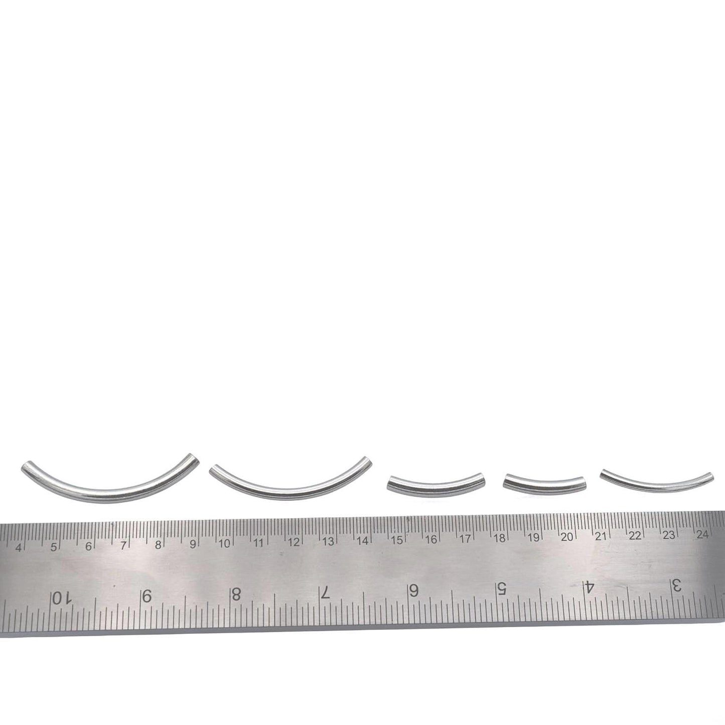 Tube Spacer Beads Curved Sterling Silver: Arc Shaped Jewelry Findings, Tarnish Resistant | Durable, Lightweight | Multiple Sizes