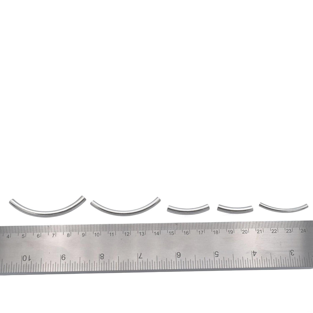 Tube Spacer Beads Curved Sterling Silver: Arc Shaped Jewelry Findings, Tarnish Resistant | Durable, Lightweight | Multiple Sizes