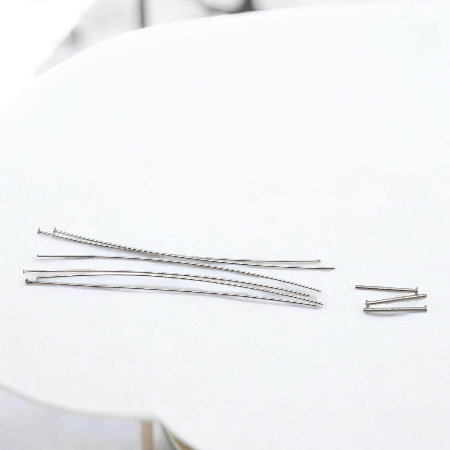 Earring Posts Silver - Sterling Head Pins Set - Flat Wire Findings, Smooth Ends, Durable Materials, DIY Jewelry Making
