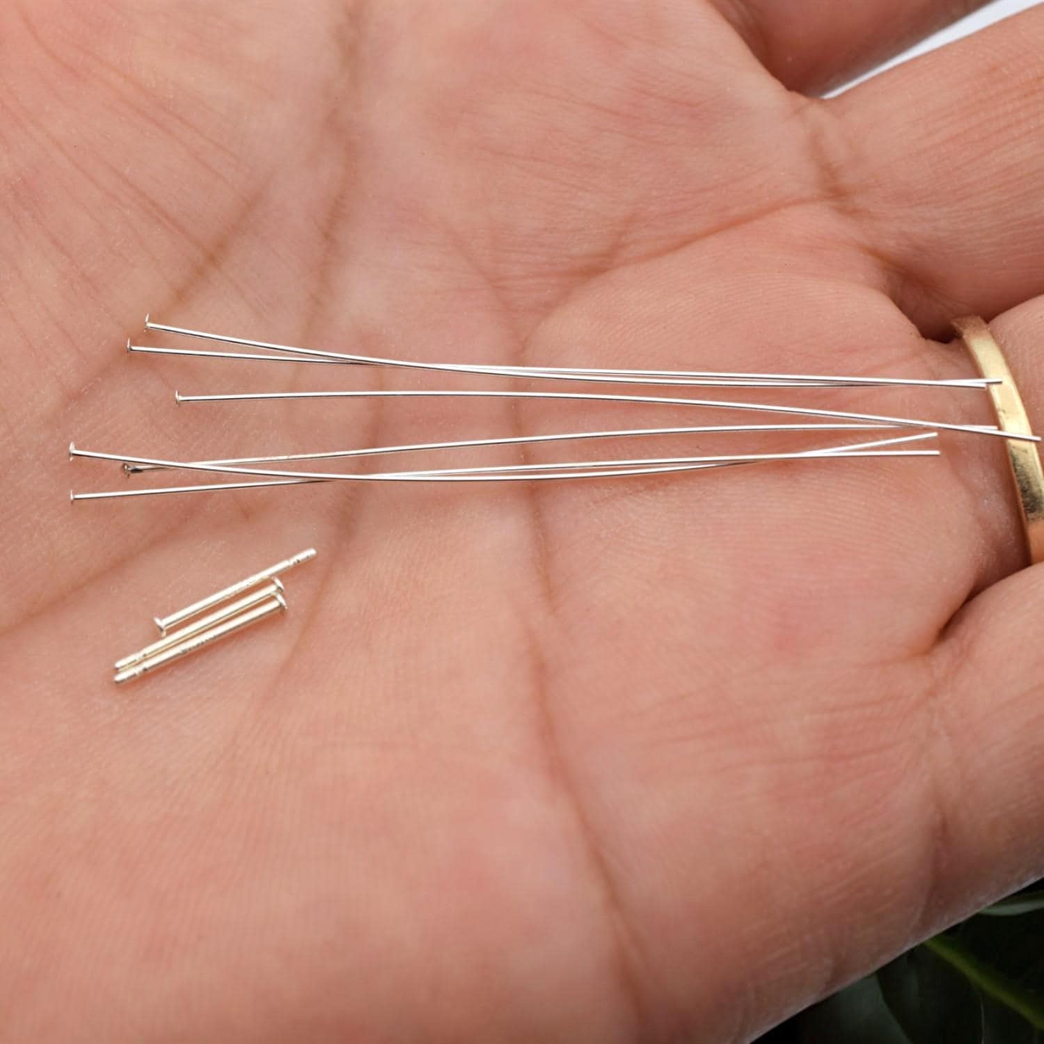 Earring Posts Silver - Sterling Head Pins Set - Flat Wire Findings, Smooth Ends, Durable Materials, DIY Jewelry Making