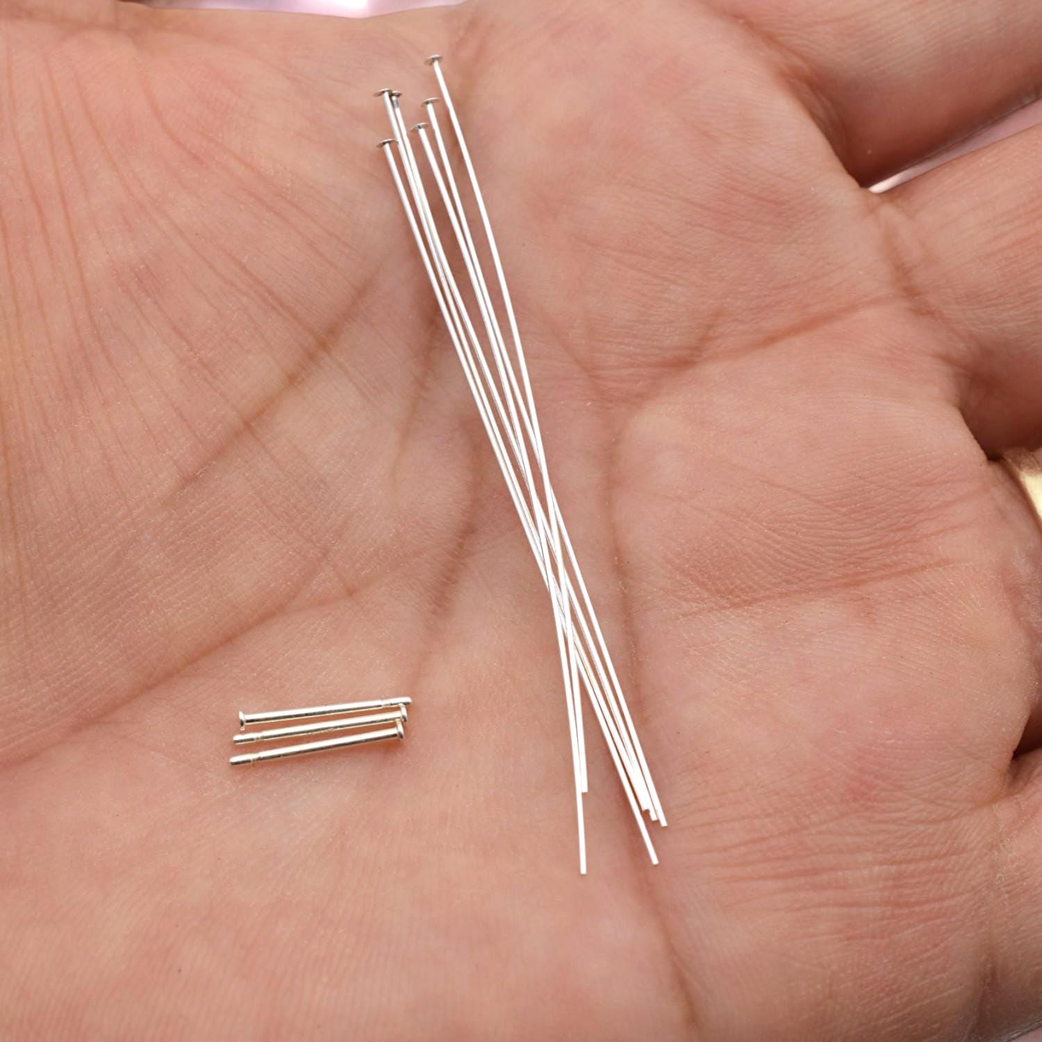Earring Posts Silver - Sterling Head Pins Set - Flat Wire Findings, Smooth Ends, Durable Materials, DIY Jewelry Making