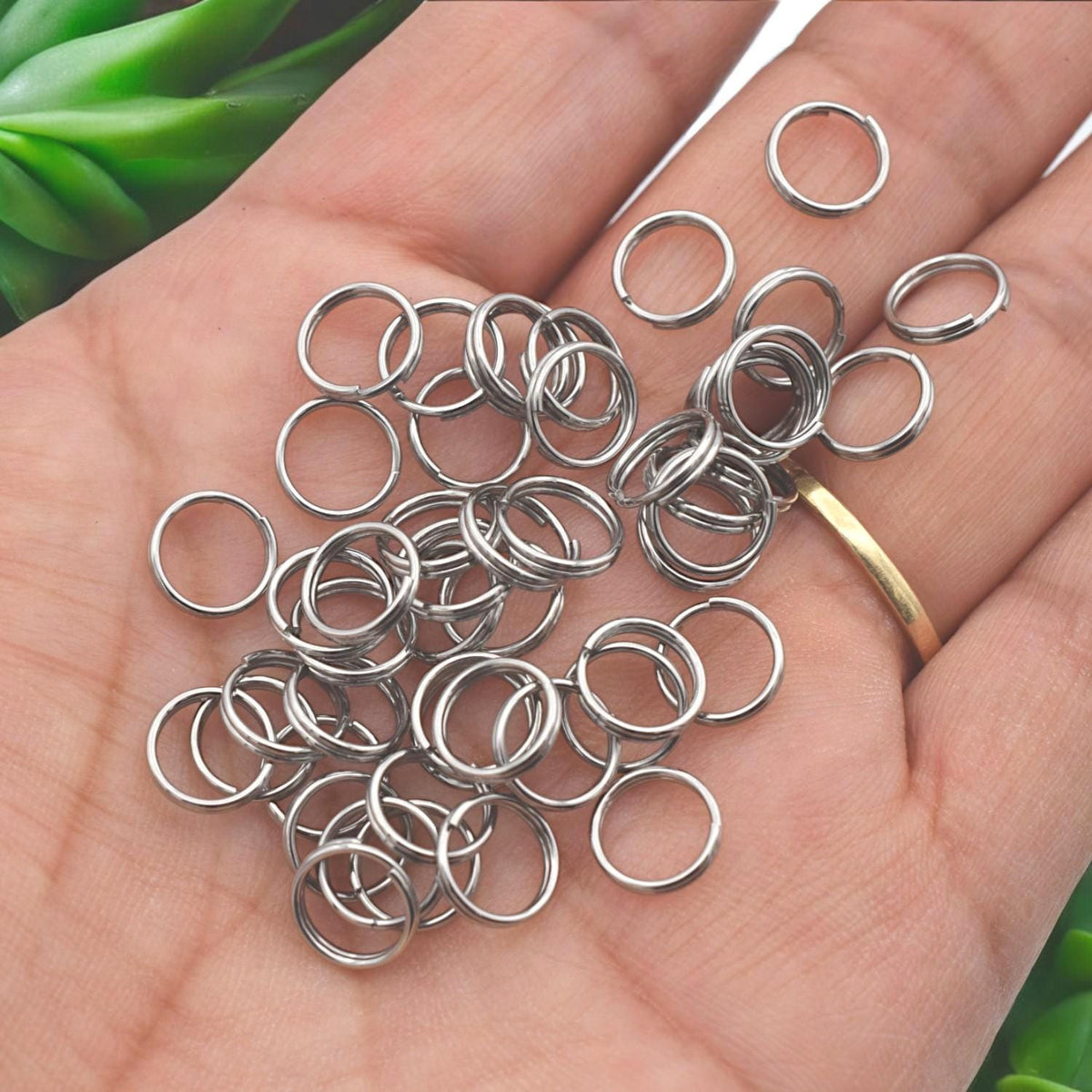 Heavy Duty Jump Rings: Stainless Steel Split Rings, Tarnish-Resistant Silver | Nickel-Free, Smooth Edge, 8mm Size