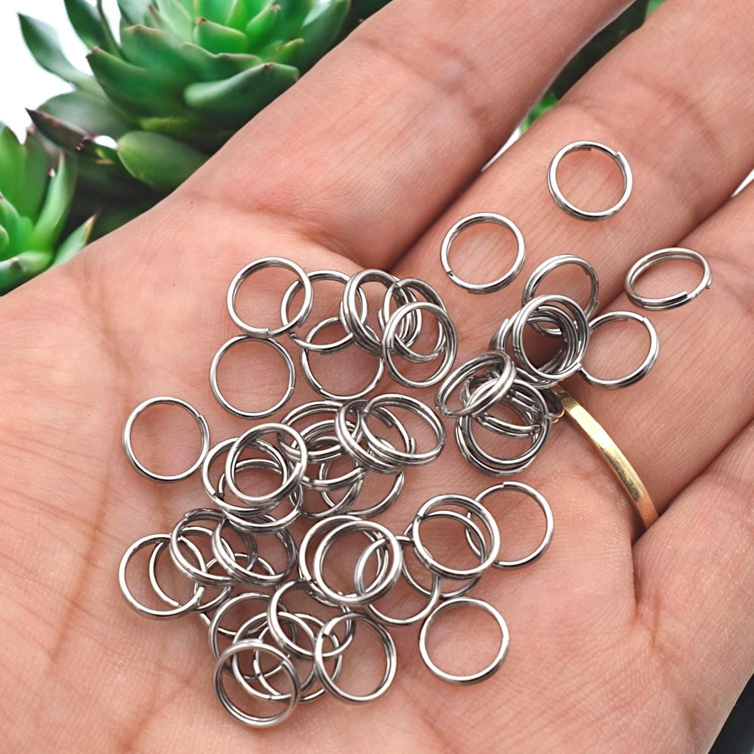 Heavy Duty Jump Rings: Stainless Steel Split Rings, Tarnish-Resistant Silver | Nickel-Free, Smooth Edge, 8mm Size