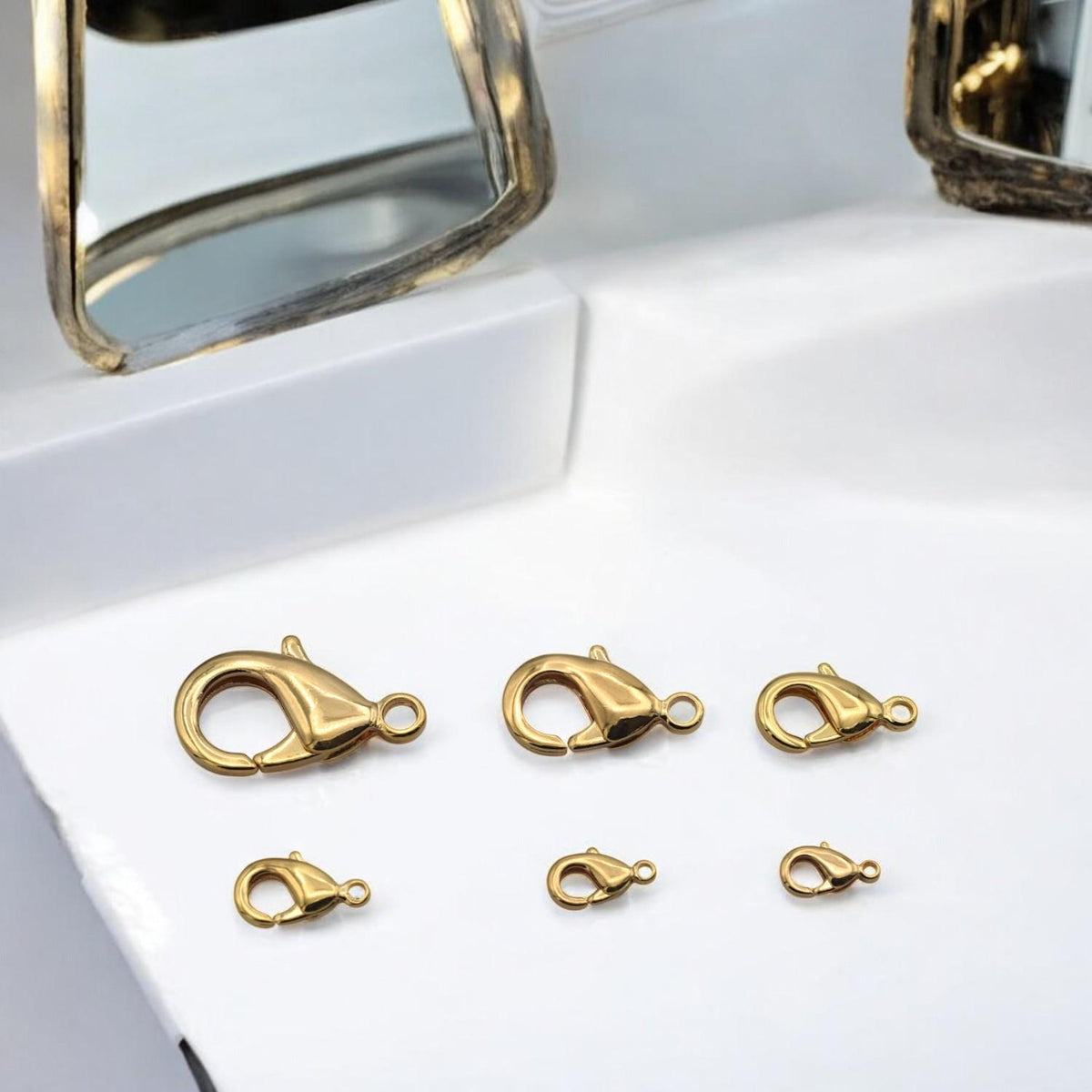 14K Gold Filled Alternative Lobster Clasp – Tarnish-Resistant Jewelry Findings, Multiple Sizes, Secure Necklace & Bracelet Closures