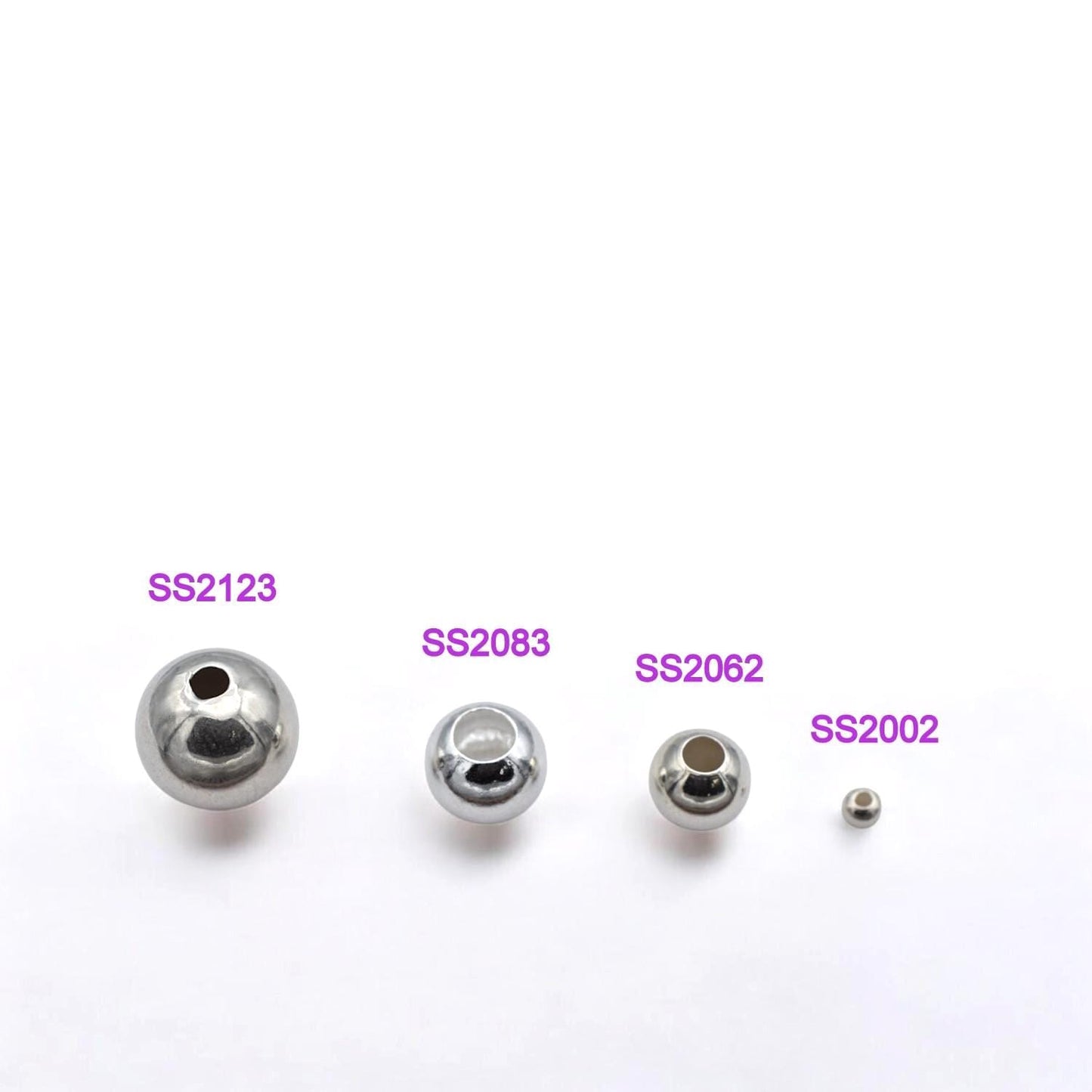Spacer Beads Smooth Sterling Silver Round Beads, Polished Finish (2mm-8mm Sizes, Durable, Tarnish Resistant)