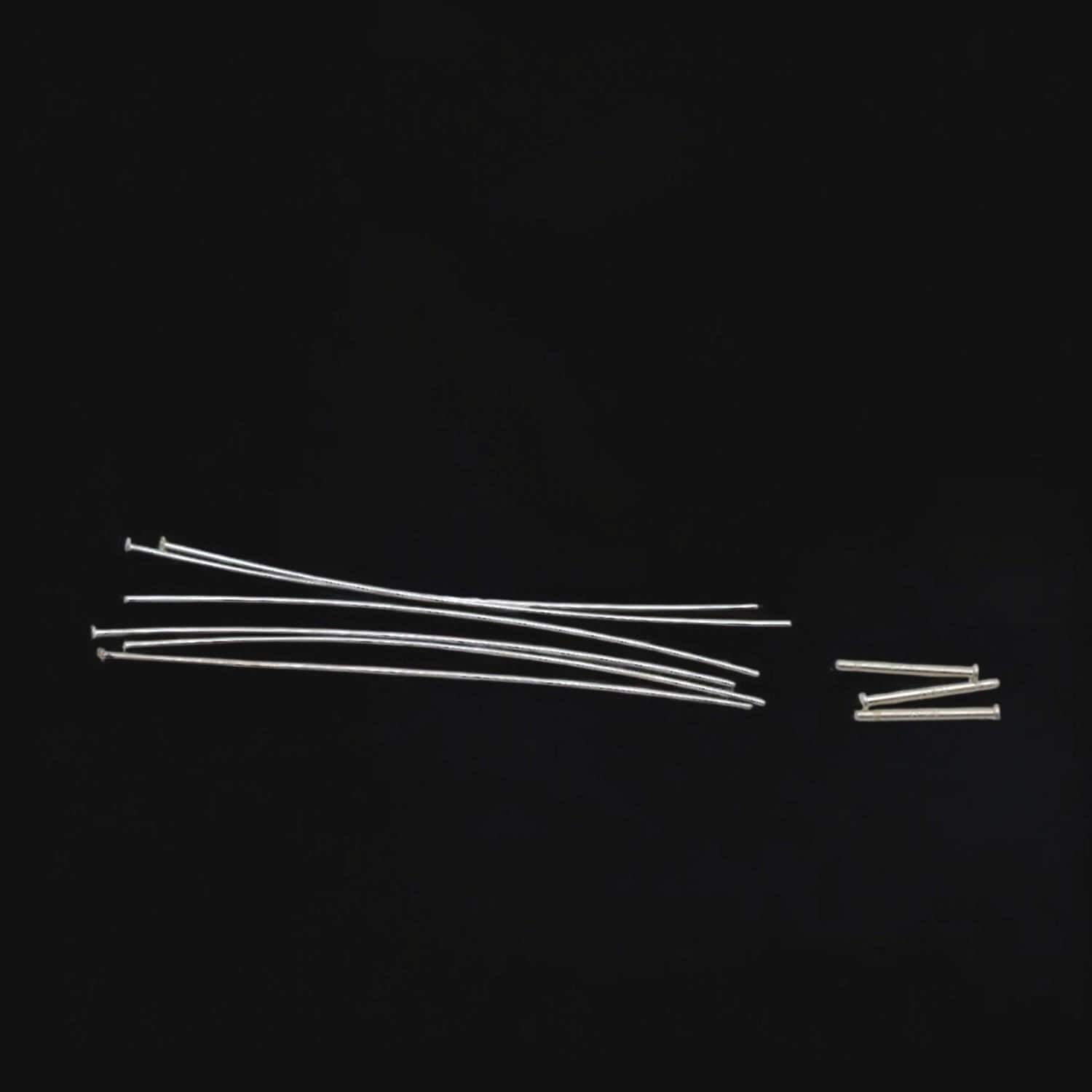 Earring Posts Silver - Sterling Head Pins Set - Flat Wire Findings, Smooth Ends, Durable Materials, DIY Jewelry Making