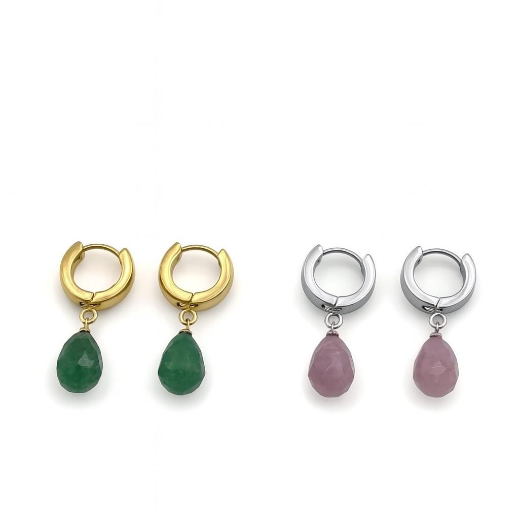 Stainless Steel Hugie Hoop Earring Findings w/ Loop • Gold & Silver • Click Top Charm Hoops • Hypoallergenic DIY Jewelry S...