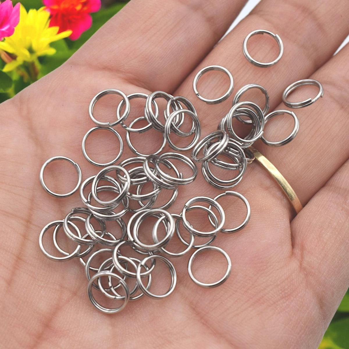 Stainless Steel Split Rings • Heavy Duty Jump Rings for Jewelry & Keychains • Tarnish Resistant, Nickel Free, Silver. 100...