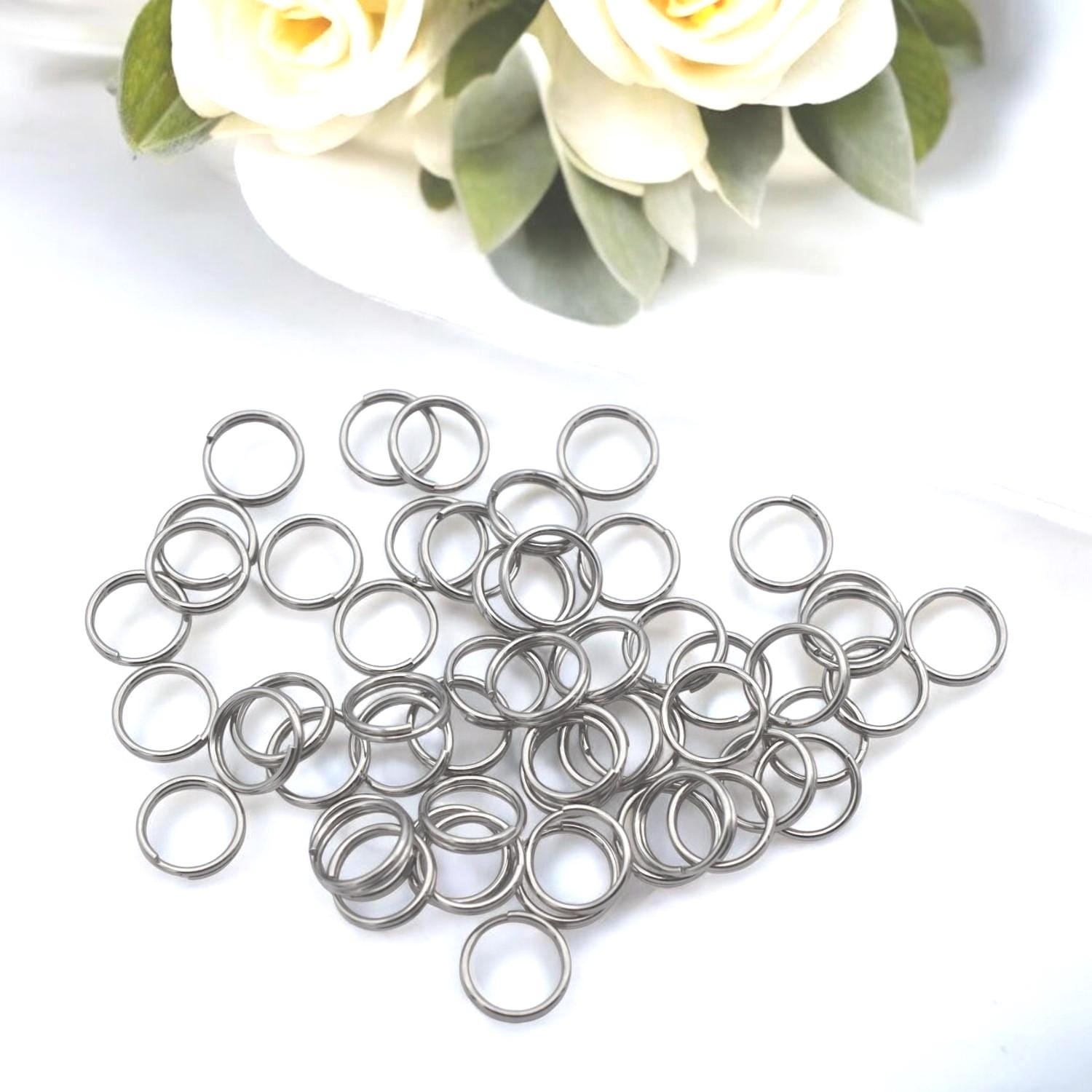 Heavy Duty Jump Rings: Stainless Steel Split Rings, Tarnish-Resistant Silver | Nickel-Free, Smooth Edge, 8mm Size