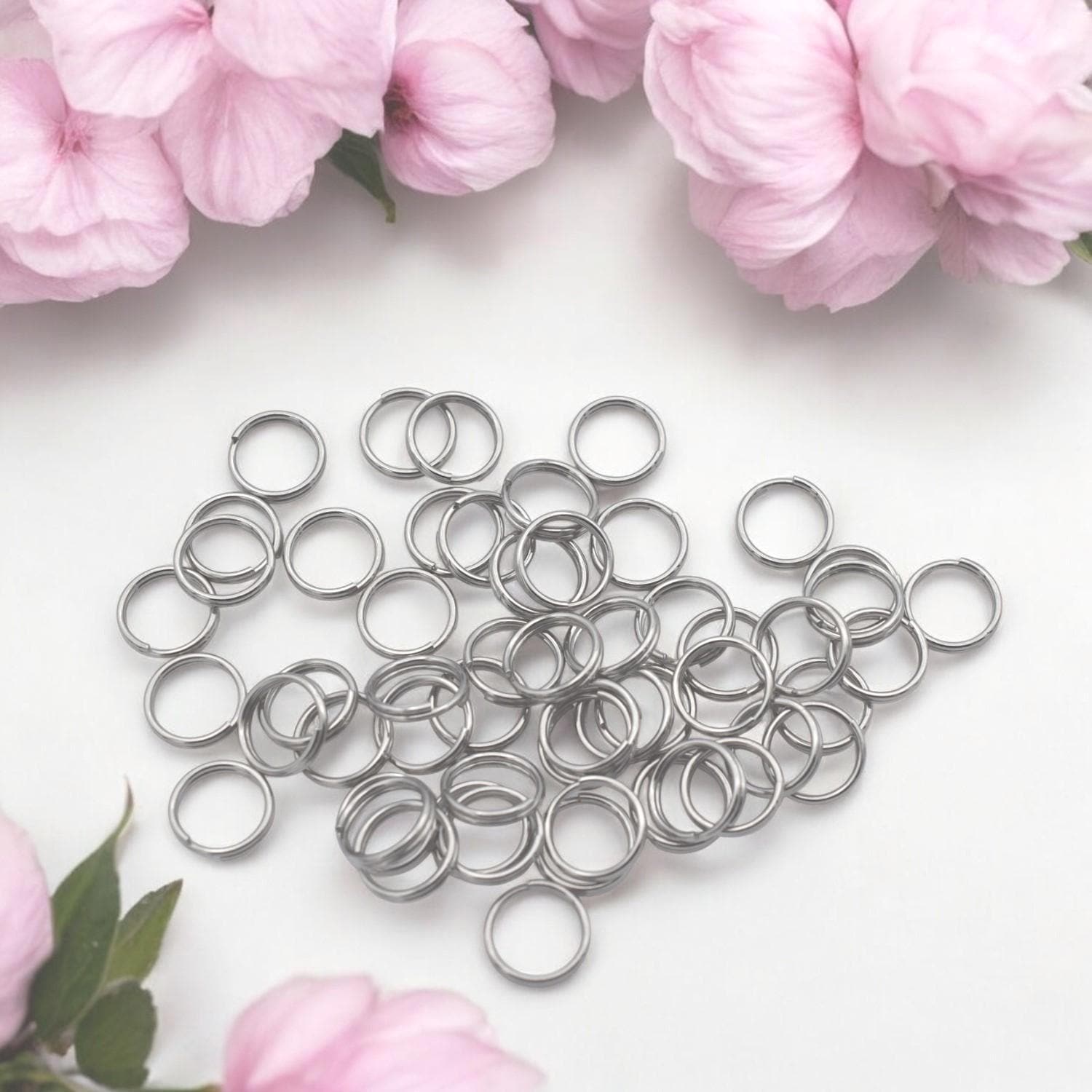 Heavy Duty Jump Rings: Stainless Steel Split Rings, Tarnish-Resistant Silver | Nickel-Free, Smooth Edge, 8mm Size