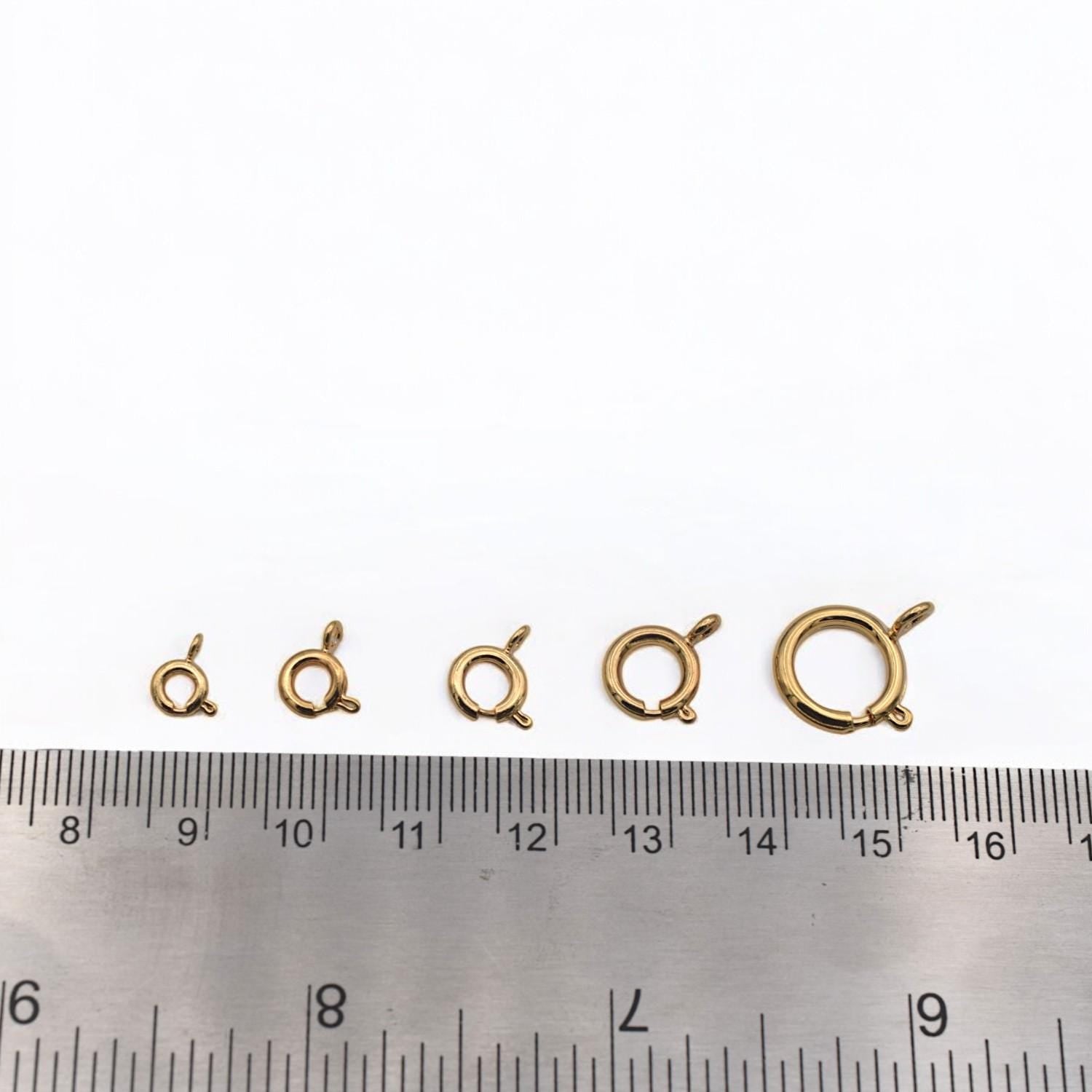18K Gold Filled Alternative Spring Ring Clasp Round 5–12mm, Tarnish-Resistant Closures for Necklaces & Bracelets, Jewelry Findings