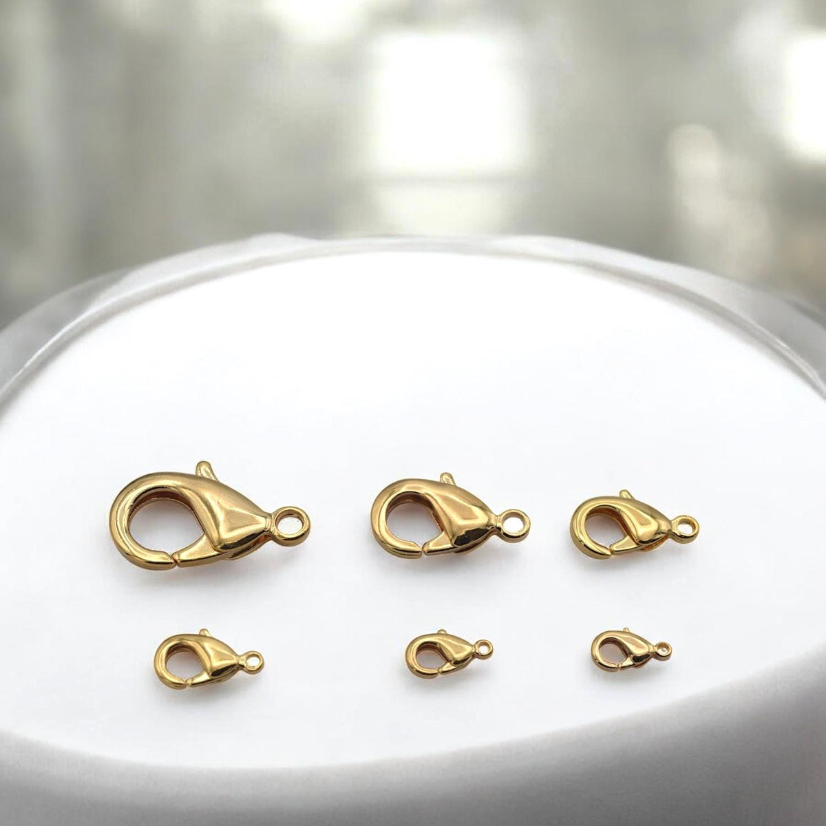 14K Gold Filled Alternative Lobster Clasp – Tarnish-Resistant Jewelry Findings, Multiple Sizes, Secure Necklace & Bracelet Closures