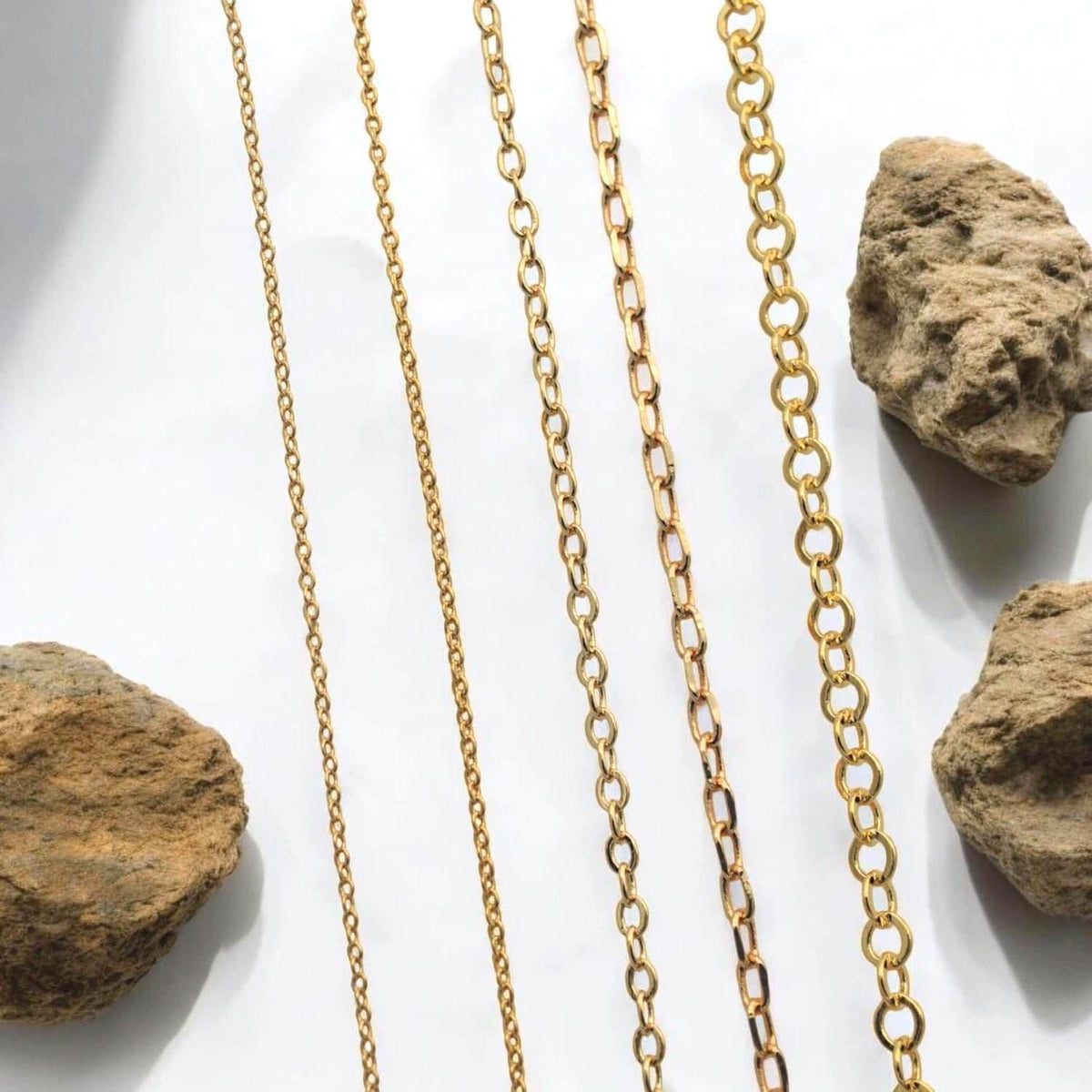 Oval and rectangle gold filled chains for jewelry making