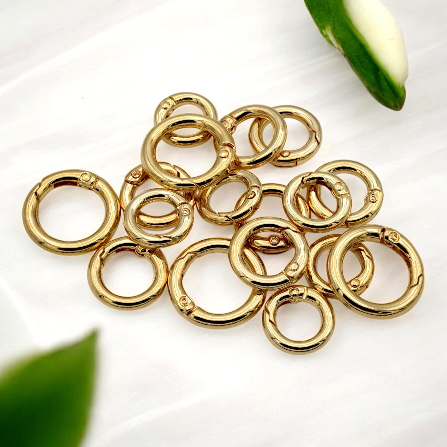 Swivel snap hook clasp in 14K electroplated style for secure fastening