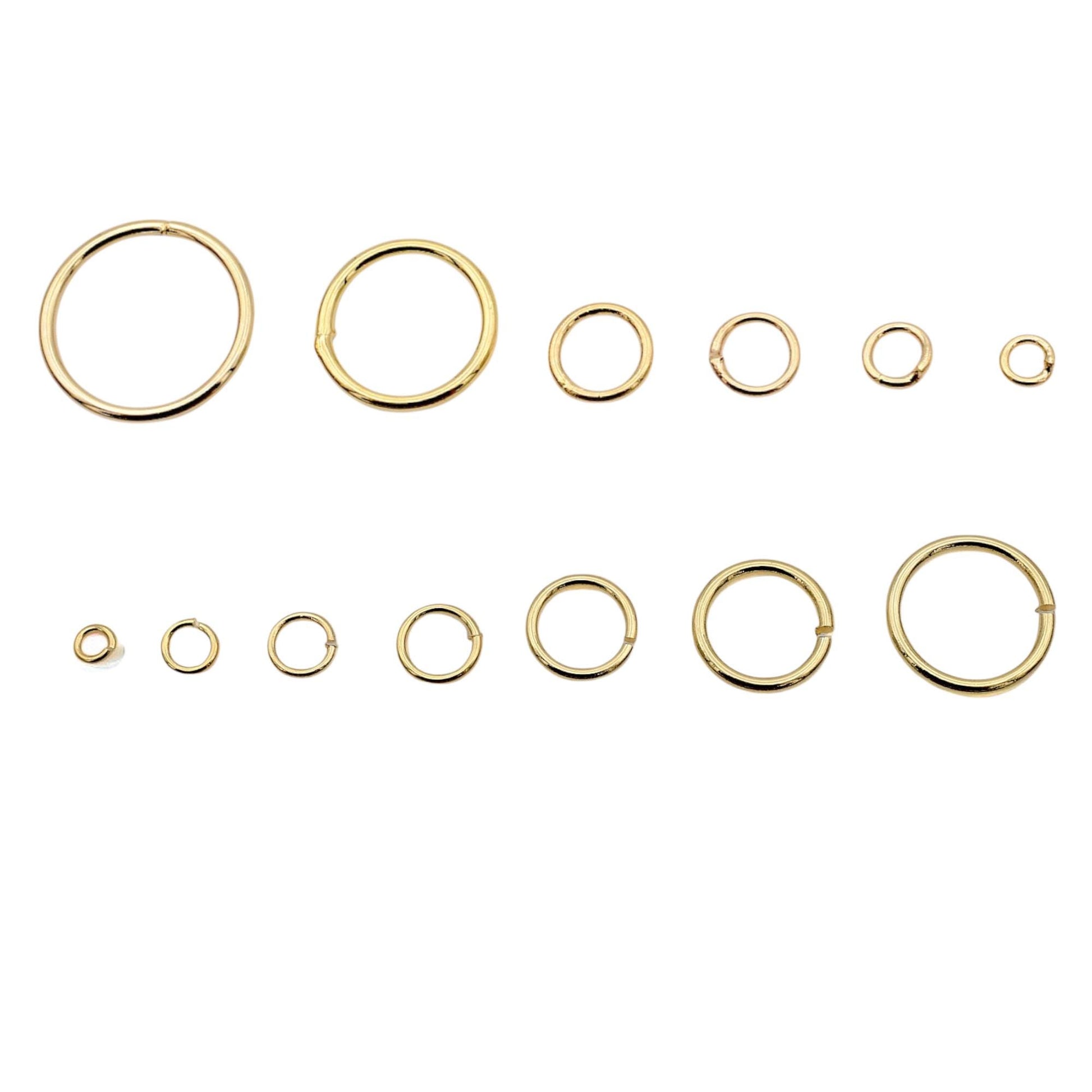 4mm open gold filled look jump rings, tarnish-resistant round wire findings