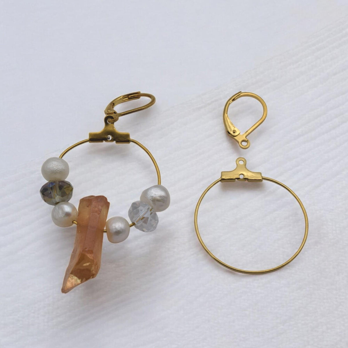 Gold Plated Clip On Wire Hoop Rings: Sleek Finish - Durable Stainless Steel, Jewelry Making, DIY Decoration Hoops